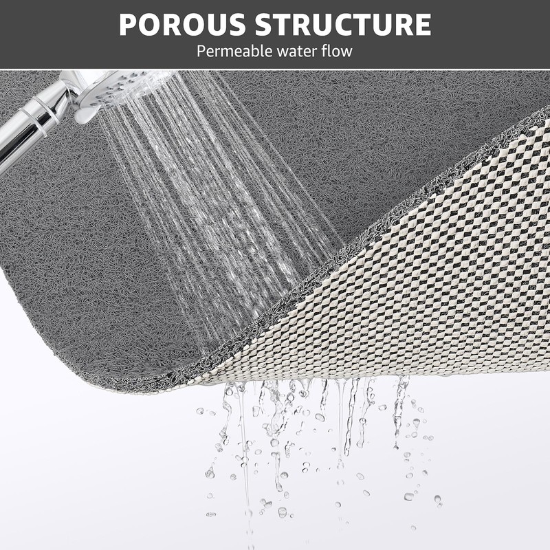 Yolife Triangle Shower Mat, 31.5" x 31.5" Loofah Corner Shower