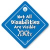 Not All Disabilities Are Visible Car Sign, Disabled Driver Suction