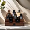 Fengligoo Walnut Cologne Organizer for Men - 4 Tier Wooden