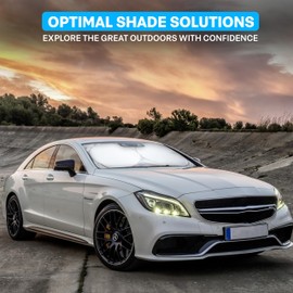 Autovir Windshield Sun Shade | Front Windshield Shade for Sun, Heat and UV Rays | Car Sun Shade Fits Small Sedan and Mini SUV | Car Accessories for Interior Protection | Medium (64" x 32")
