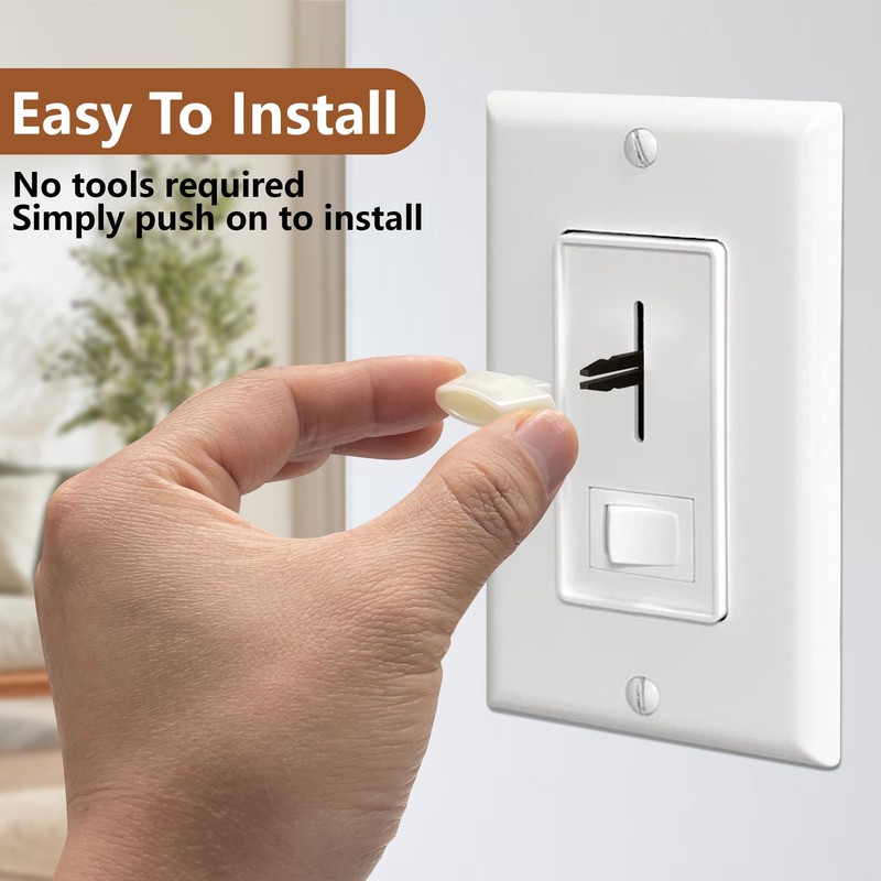 moonoom 8 Pcs Dimmer Replacement Knob, White Dimmer Slide Knobs,