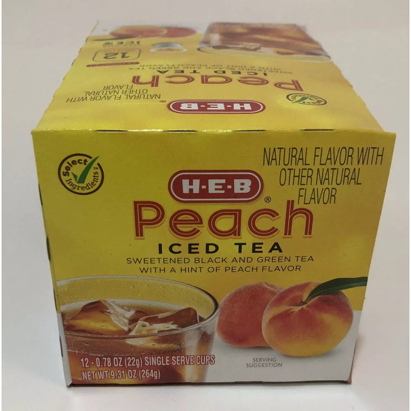 HEB (1) Box HEB K-Cup Pods Sweet Peach Iced Tea
