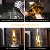Cywinfow Lantern Kerosene Lamp Vintage Kerosene Lamp L392G (Green-Gold)