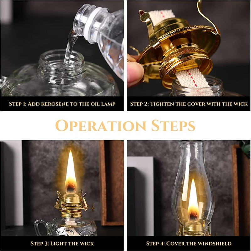 Cywinfow Lantern Kerosene Lamp Vintage Kerosene Lamp L392G (Green-Gold)