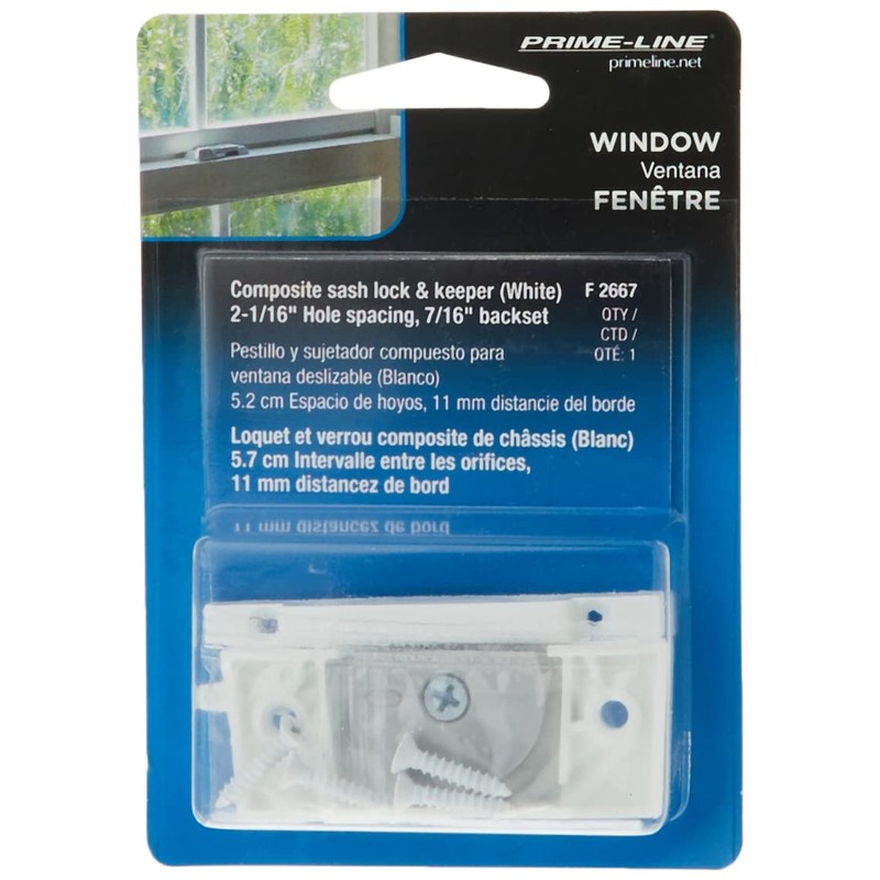 Prime-Line F 2667 Sash Lock, 2-1/16 In. Hole Centers, Fits