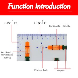 Transparent Rectangular high-Precision T-Shaped Level Integrated Small Household Magnetic Water Level (red, 95 * 51 * 13mm)
