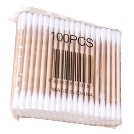 Healeved 100pcs Cotton Stick Cotton Swabs White Wooden