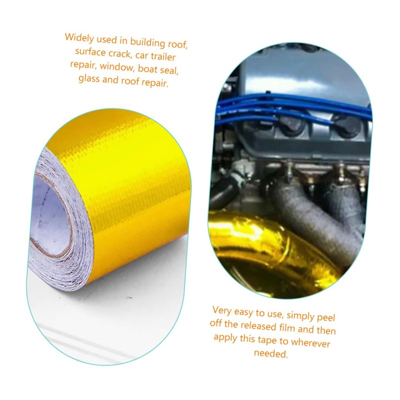 Healeved 10m Roll Gold Aluminum Tape Heat Resistant Pipe Repair