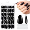 MELLIEX 240 Pieces Press On Nails Short Almond Black Nails