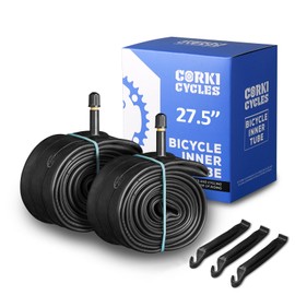 Corki Cycles 27.5 Mountain Bike Tube 27.5 x 1.75 1.9 1.95 2.0 2.1 2.125 Schrader Valve 32mm, Butyl Rubber 650B Bike Inner Tube 2 Pack