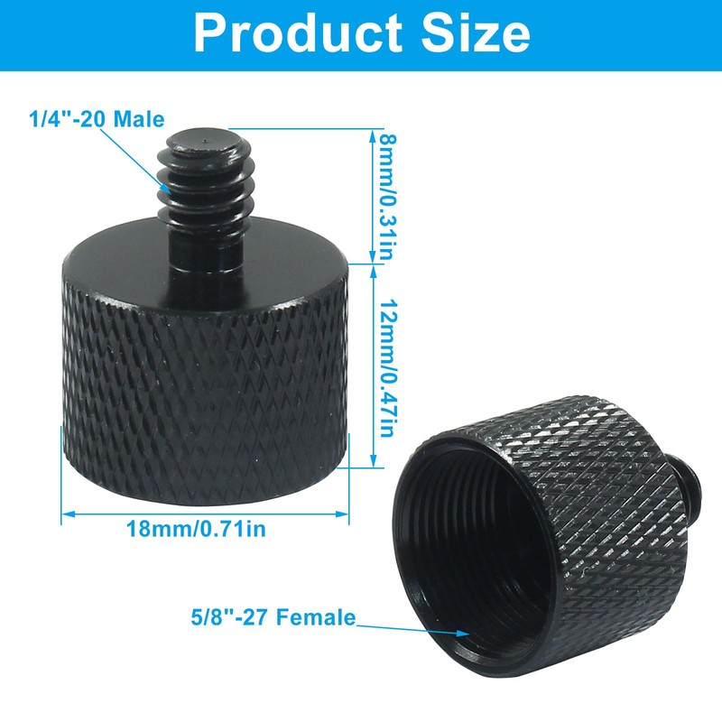 Waziaqoc 4 Pcs Mic Stand Adapter, 5/8 Female to 1/4