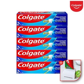 Colgate High Fluoride Toothpaste for Sensitive Gum, Teeth, Cavities, Regular 100g x 5 Packs + Toothpaste Squeezer / 콜게이트 잇몸 시린이 충치 고불소 치약 레귤러 100gx5개+치약짜개
