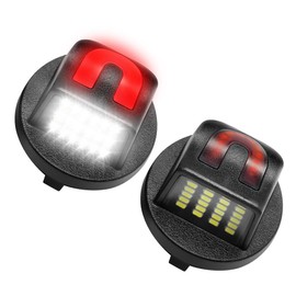 LESAUCE LED License Plate Lights Tag Lights Compatible with Ford F150 F250 F350 Super Duty Ranger Explorer Bronco Excursion Expedition, C-Shaped for Rear Parking Red Light, 6500K White, Pack of 2