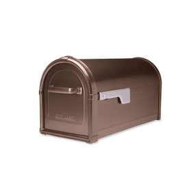 Architectural Mailboxes Hillsborough™ Heavy duty Decorative Steel Metal Post Mounted Mail Box for outside, Copper, Large Curbside Mailbox with Magnetic Latch