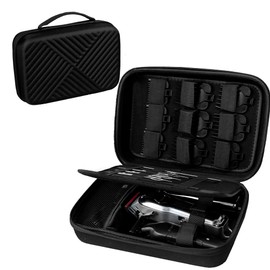 Hard Travel Case for Hair Clippers, Hair Cutting Barber Supplies Holder, Trimmer Organizer Storage Bag for Ufree/Hatteker/Oneisal/Wahl 5Star/Andis Men Razor Guard Grooming Kits (Bag Only) (Black)