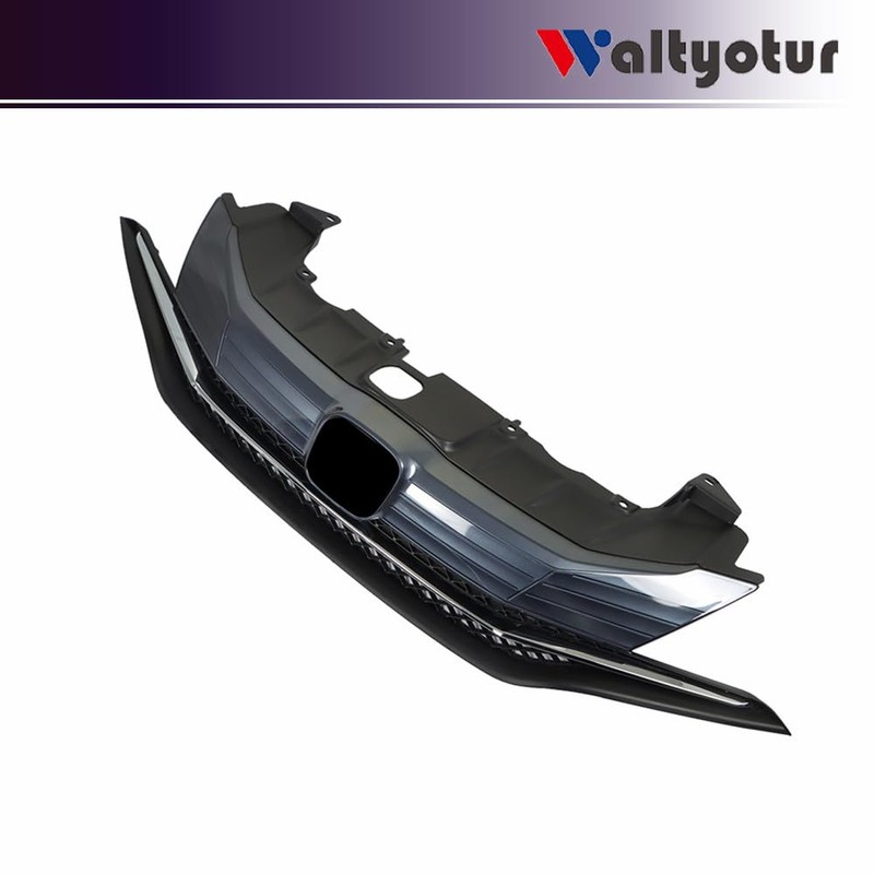 waltyotur Front Upper Grille W/Chrome Trim Replacement for Honda Civic