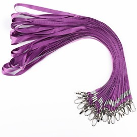 Segus Lanyards, Pack of 20 Lanyards for Hanging, Lanyards with Carabiner Hook, Keychain Lanyard for Office, School, Hospital, Factory (Dark Purple)