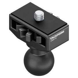 Tackform Camera Holder with 20mm Ball | 1/4"-20 Screw with Tightening Ring - No Tools Required | 6061-T6 CNC Billet Aluminum | NOT Compatible with 1" / B Sized Systems