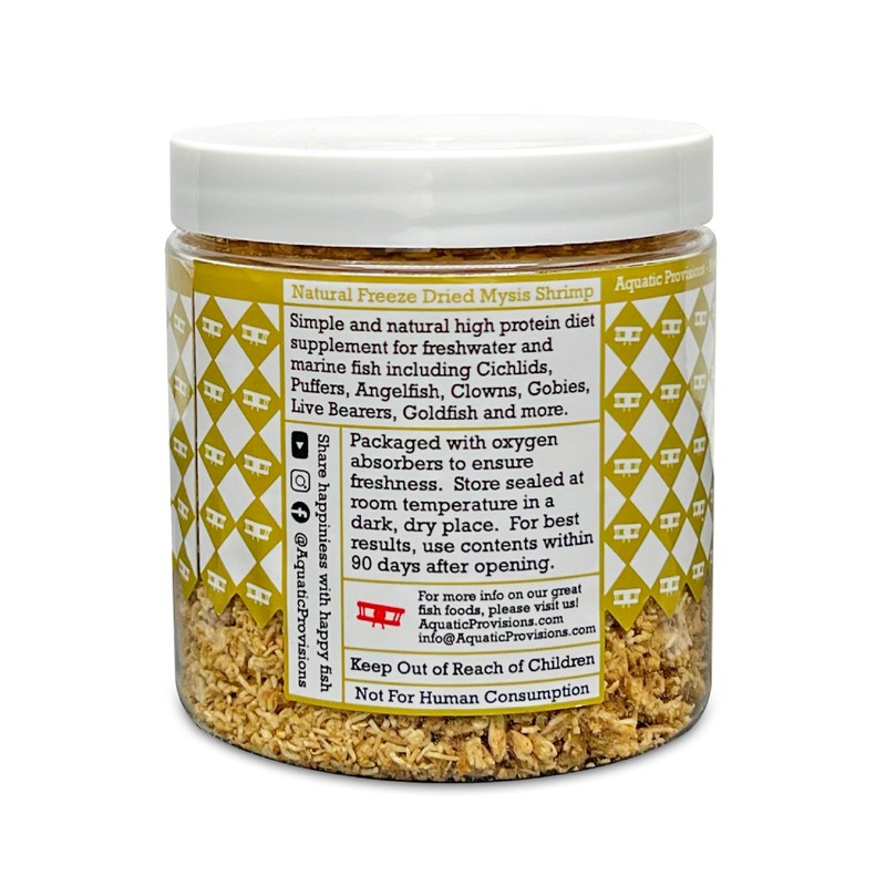 Aquatic Provisions Mysis Fish Food 1.25 oz, Freeze Dried, for
