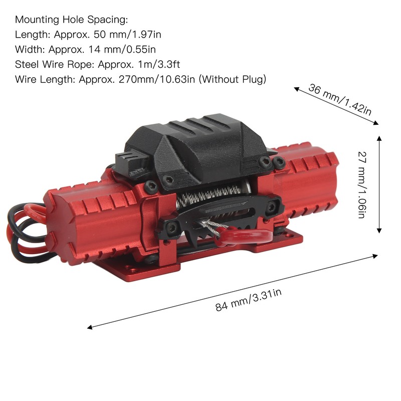 RC Car Winch Professional Aluminium Alloy High Simulation RC Car