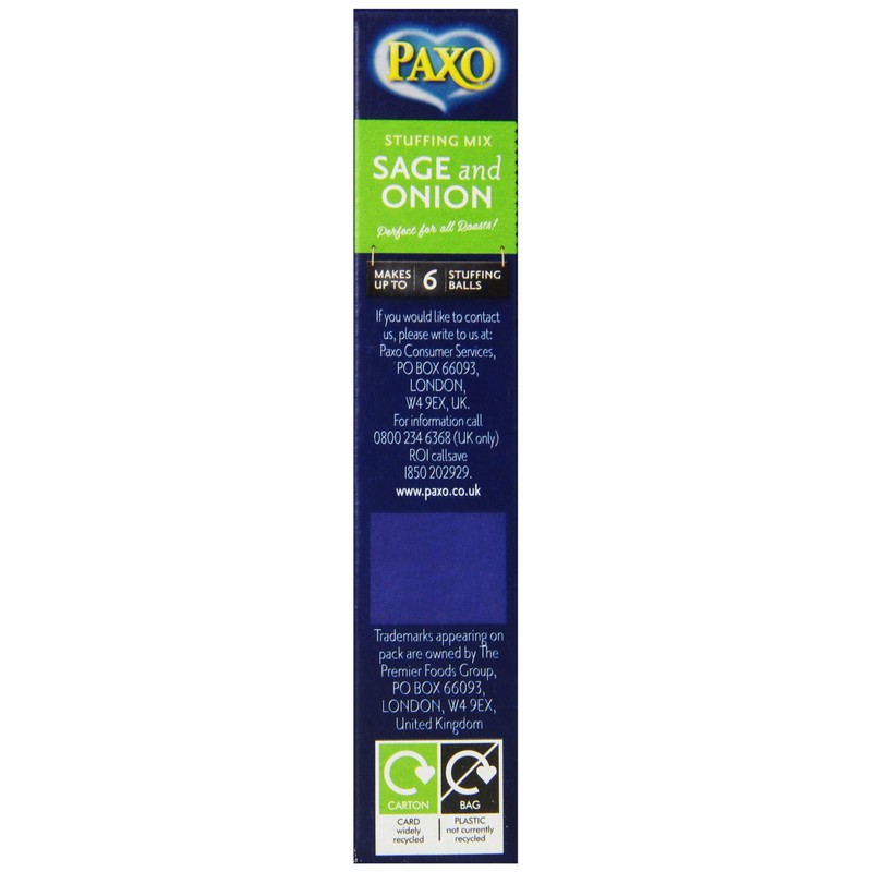 Paxo Sage and Onion Stuffing, 85g (Pack of 8)