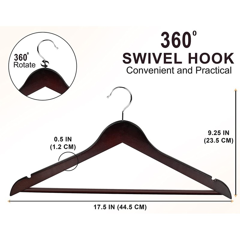 Utopia Home Premium Wooden Hangers 30 Pack - Durable &