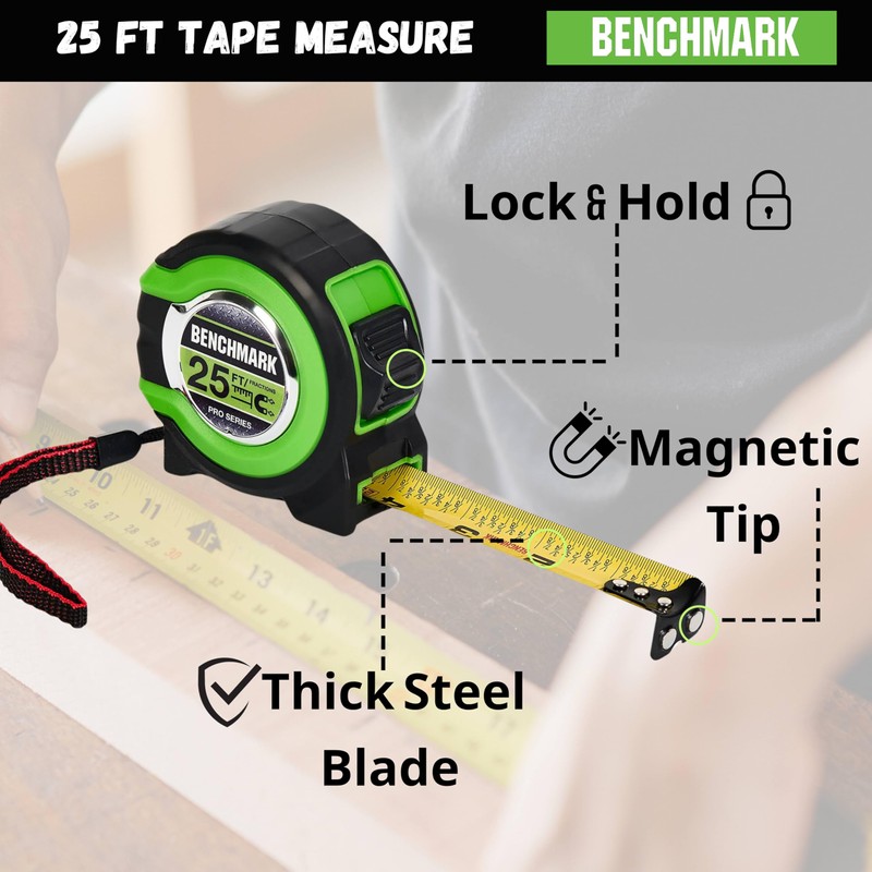 Benchmark - 3 Pack - 25 ft Tape Measures -