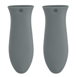 uxcell 2pcs Silicone Hot Handle Holders, Cast Iron Skillet Handle Covers Silicone Pan Handle Sleeve for Frying Pans Griddles Cookware Handles, Grey