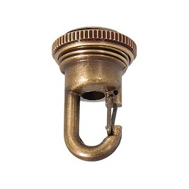B&P Lamp® Solid Cast Brass Screw Collar Loop with Fast Snap Hook, for 1-1/16 Inch Center Hole Canopies, 1/4IP, Antique Brass