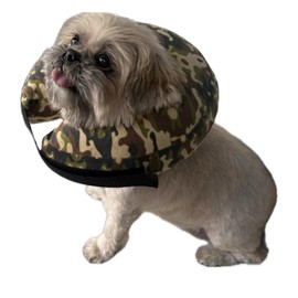 Comfy-K9 Camo Cone – Inflatable Dog Cone, Soft Camo Recovery Collar, Adjustable Blow Up Dog Donut, Machine Washable E-Collar Alternative, Large Size Camouflage Cone for Healing