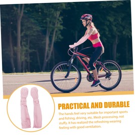 Outanaya 1Pair Adjustable Cooling Arm Sleeves for Men Breathable UV Protection Sun Sleeves for Outdoor Activities Summer Riding Cycling and Hiking Reusable Design Pink