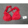 Shade & Shore Halter Bralette Top w/ Ruffle, Red, XS,