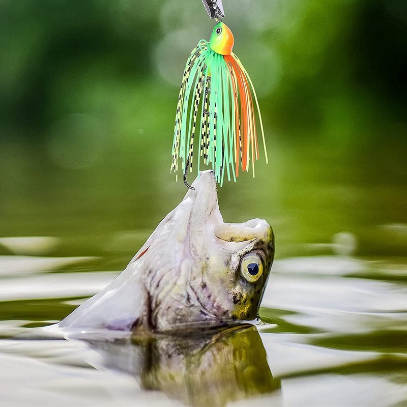 Ahvqevn 6pcs Fishing Lures, Bait Spinner Swim Flipping Blade, Salmon