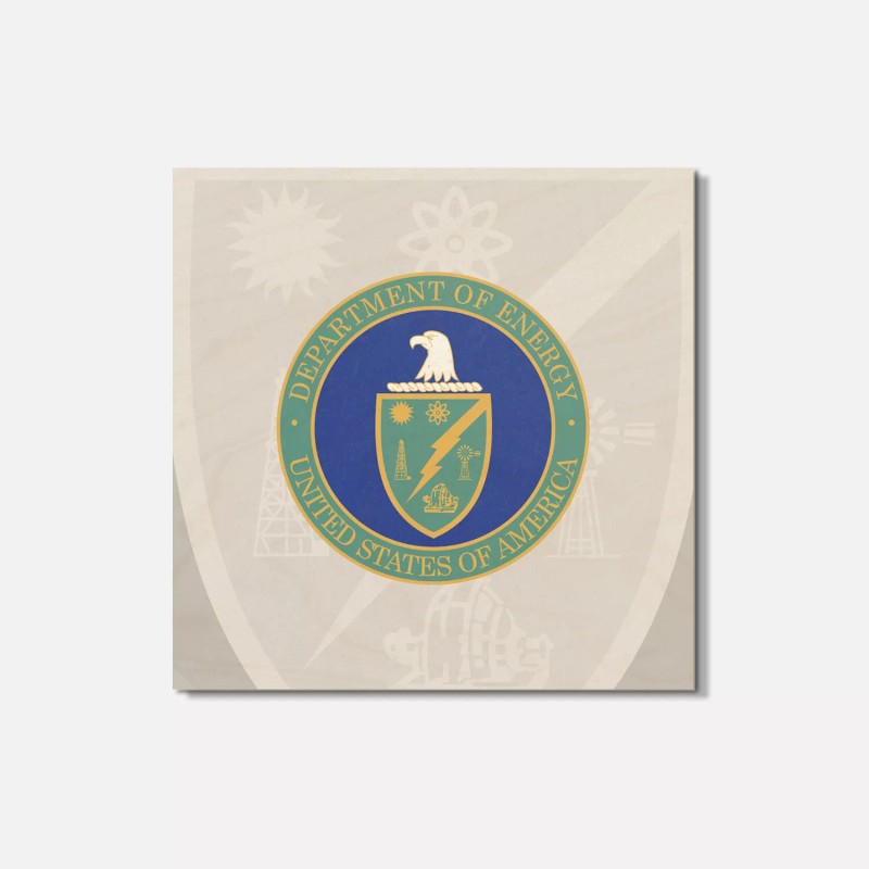 Unbranded Energy Dep Seal 4'' X 4'' Square Wooden Coaster