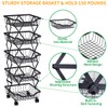 Newzealkids Fruit Vegetable Storage Basket 5 Tiers Stackable Metal Wire