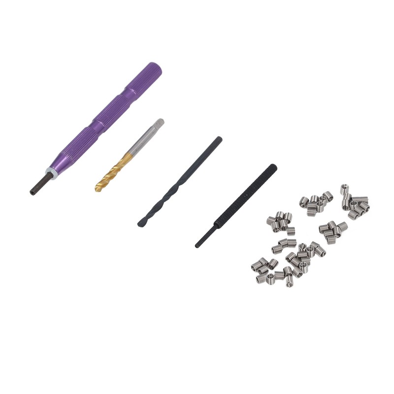 54 Pcs Thread Repair Kit M3x0.5x2D Thread Inserts Damaged Threads