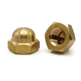 Cap Nuts Brass - #12/24 (3/8" Flats x 11/32" Height) Qty-25