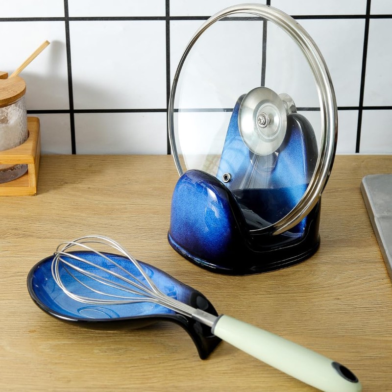 Nihow Pot Lid Holder and Spoon Rest for Kitchen Counter/Stove