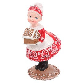 COHEALI Couple Resin Figurines Set - Mrs Claus Ornament for Christmas Decor, Perfect for Desk and Home Decoration