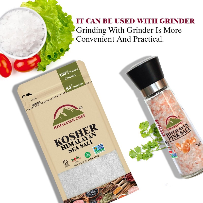 Himalayan Chef Kosher Sea Salt, Fine Grain Kosher Salt, Replacement