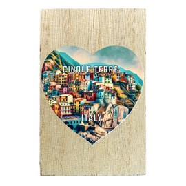 Cinque Terre Italy Travel Souvenir Destination Wooden 2" x 3" Fridge Magnet 4-Pack