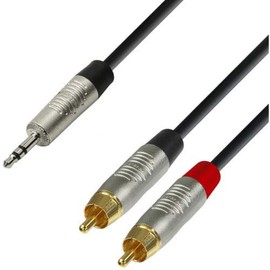 Adam Hall Cables 4 STAR YWCC 0600 Y Cable REAN 2 x RCA to Mini Jack TRS | 6 m