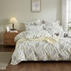 YASMENG Bed Linen Leaves 155 x 220 cm Green Grey