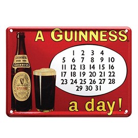 Guinness Metal Sign With Calendar Design (20Cm X 30Cm)