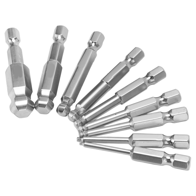9pcs Hex Screwdriver Bit Set Rustproof S2 Steel Magnetic Ball