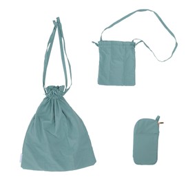 Shiro Lab 3-Way Drawstring Pouch, GRY Drawstring Bag, Business Trips, Organization, Travel, Convenient Goods, Women's Shoulder Bag, Small, green