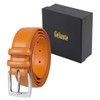 Gelante Men's Classic Genuine Leather Dress Belt With Double Loop