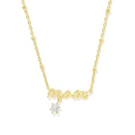 Kendra Scott Womens Mom Crystal Short Pendant Necklace Gold One Size One Size