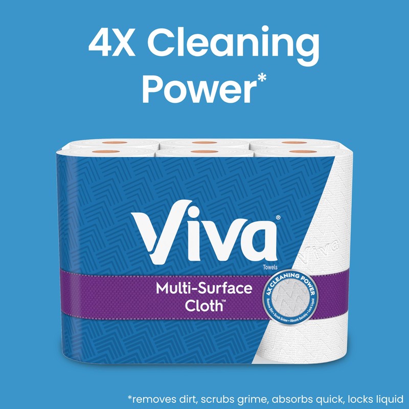 Viva Multi-Surface Cloth Paper Towels, 3 Double Rolls, 110 Sheets