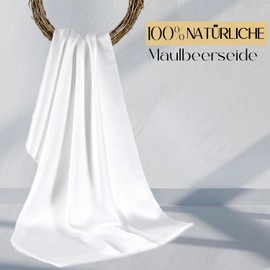 ZIMASILK 100% silk pillowcase for hair and skin Double-Sided 19 Momme Pure Mulberry Silk Cushion Cover with Zip, 1 Piece (50 x 70 cm, White)